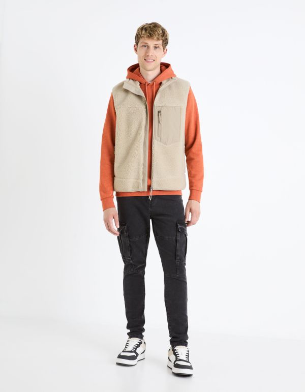 Blouson en sherpa sans manches - naturel