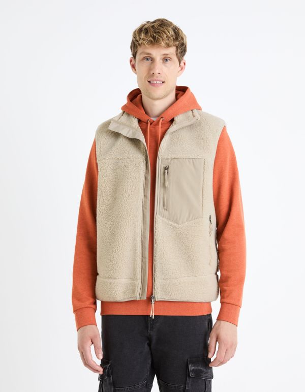 Blouson en sherpa sans manches - naturel