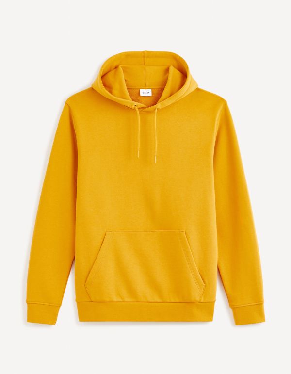Sweat à capuche 100% coton - jaune