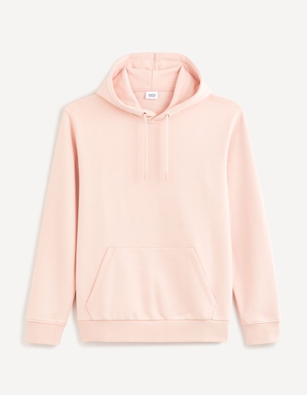 Sweat à capuche 100% coton - rose