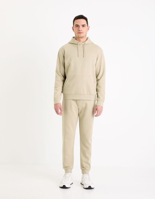 Sweat à capuche 100% coton - taupe clair