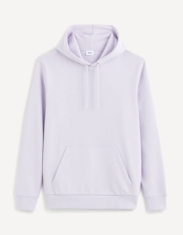 Sweat à  capuche 100% coton - lilas