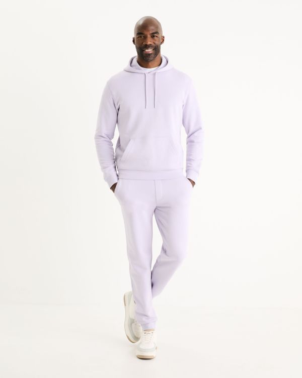 Sweat à  capuche 100% coton - lilas
