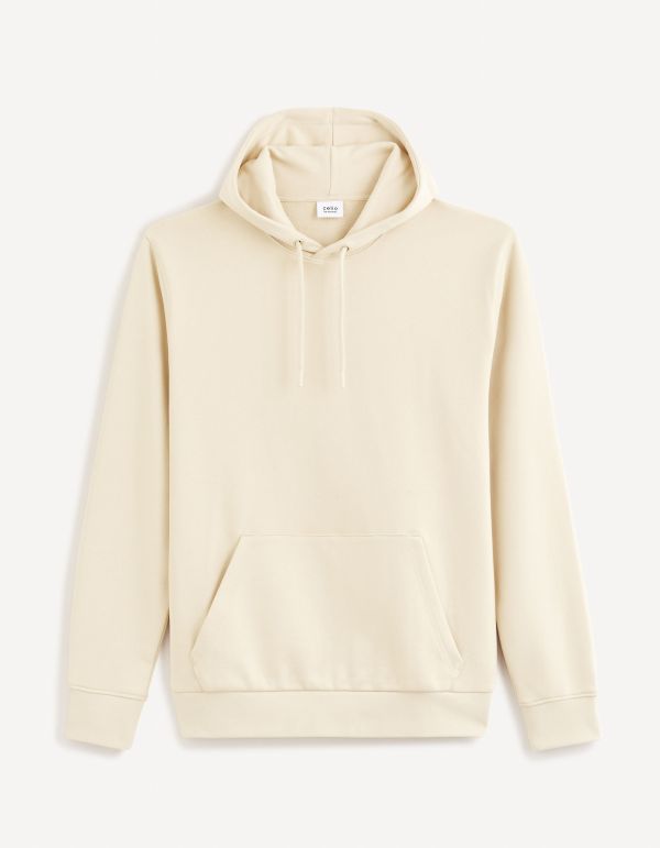 Sweat à capuche 100% coton - beige