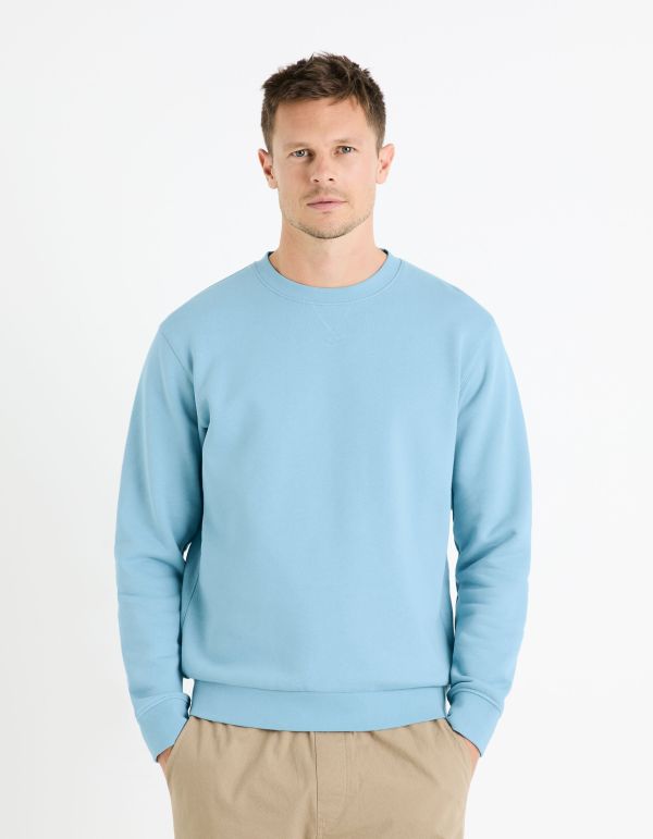 Sweat col rond 100% coton - marine