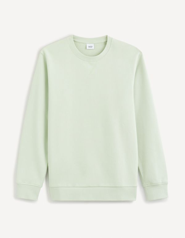 Sweat col rond 100% coton - vert