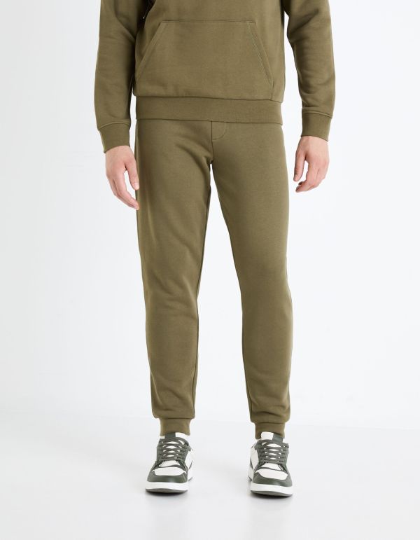 Pantalon de jogging 100% coton - kaki