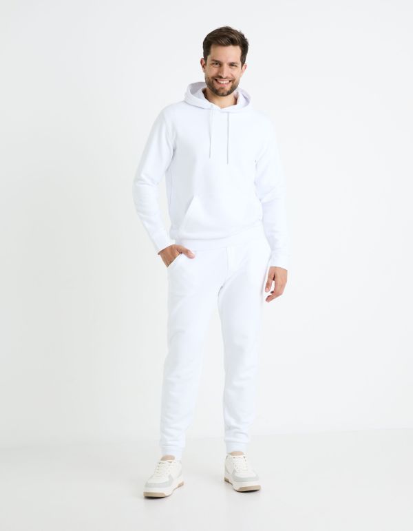 Pantalon de jogging 100% coton - blanc