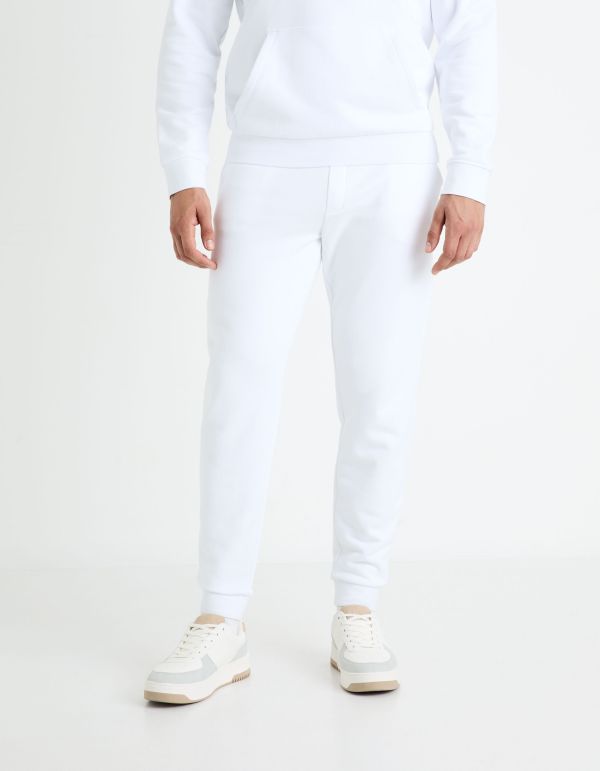 Pantalon de jogging 100% coton - blanc