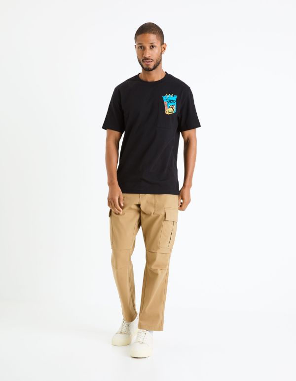 Pantalon cargo coton stretch - jaune