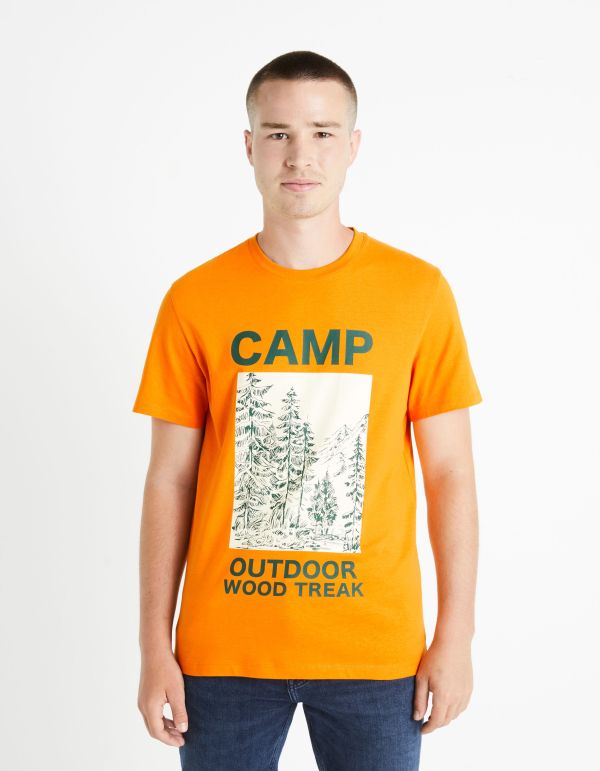 T-shirt col rond 100% coton - orange