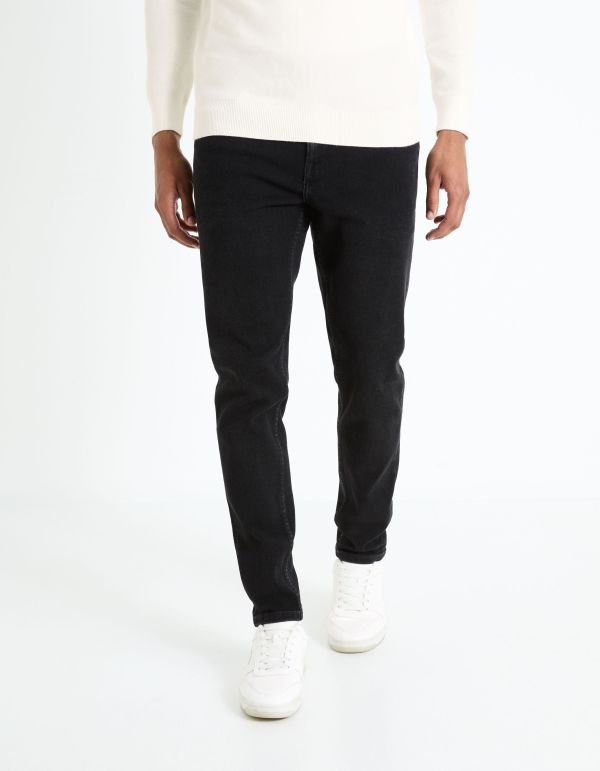 Jean slim C25 3 longueurs stretch - noir