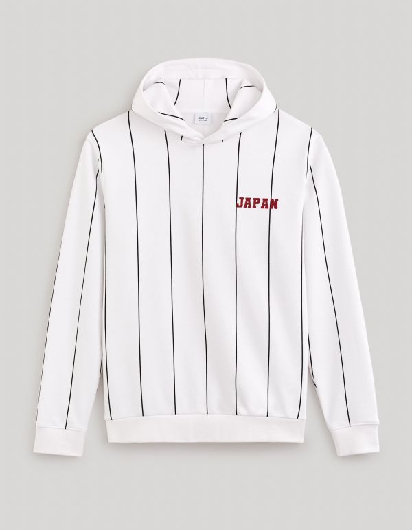 Sweat à capuche coton mélangé - blanc