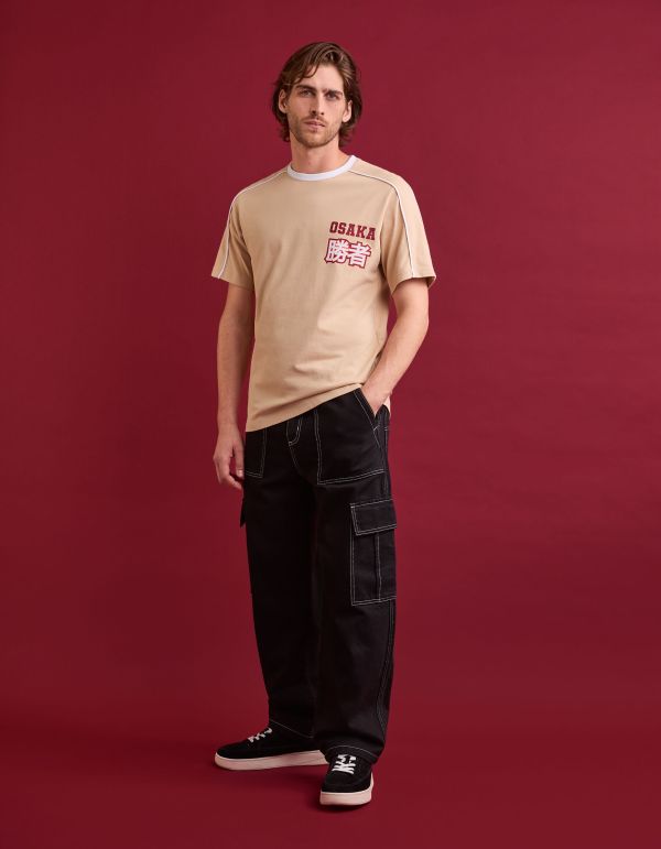 T-shirt col rond 100% coton - beige