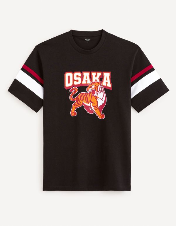 T-shirt col rond 100% coton - noir