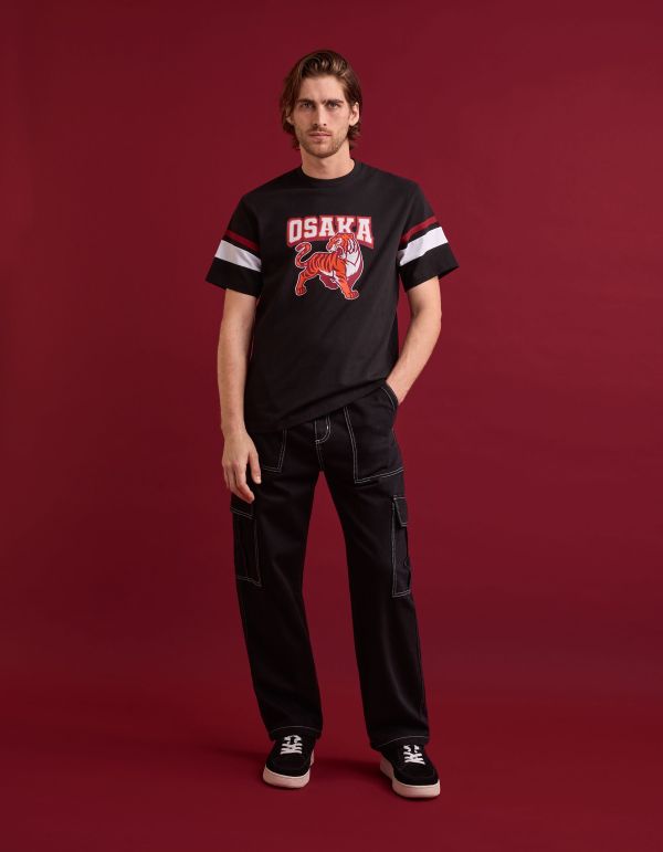 T-shirt col rond 100% coton - noir