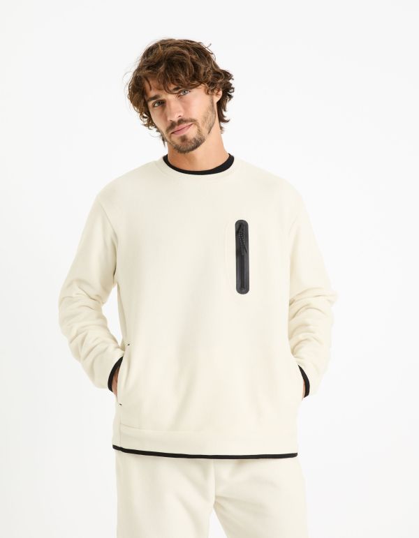 Sweat col rond - beige