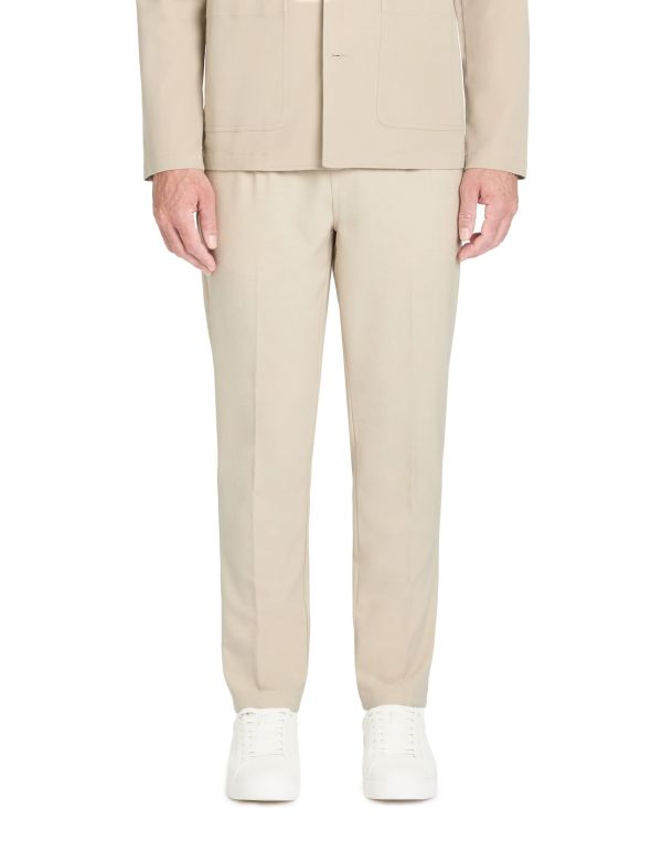 Pantalon straight - beige