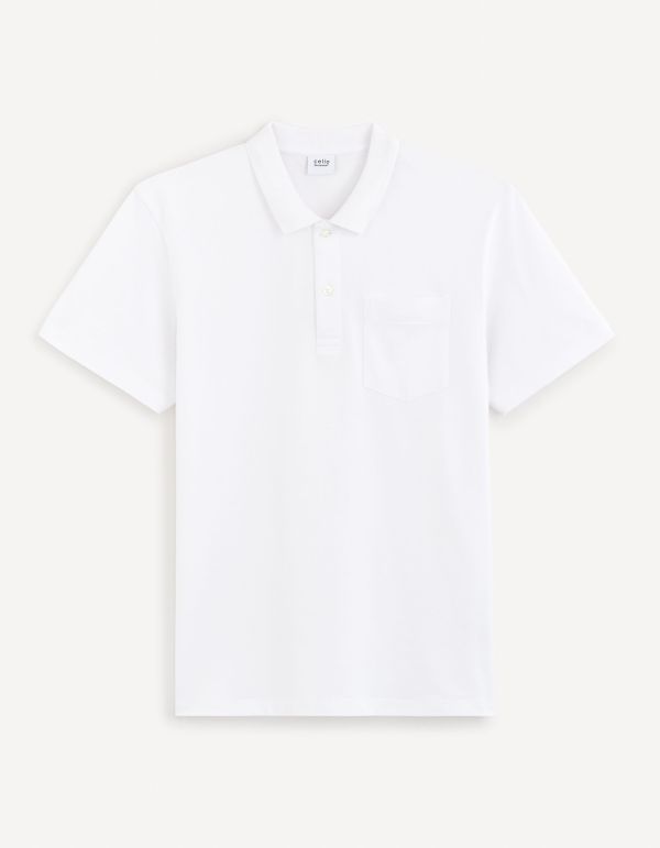 Polo piqué 100% coton - blanc