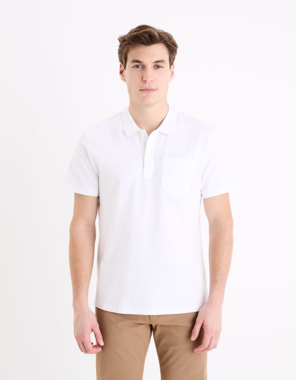 Polo piqué 100% coton - blanc