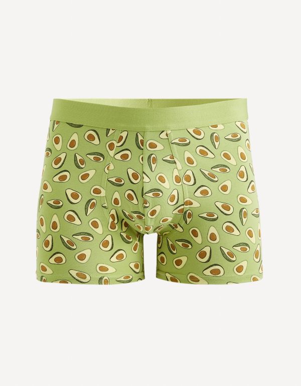 Boxer motifs avocats coton stretch - vert