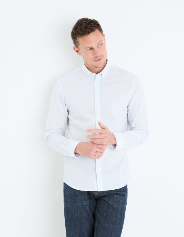 Chemise slim 100% coton - blanc
