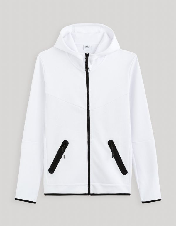 Veste zippée à capuche - blanc