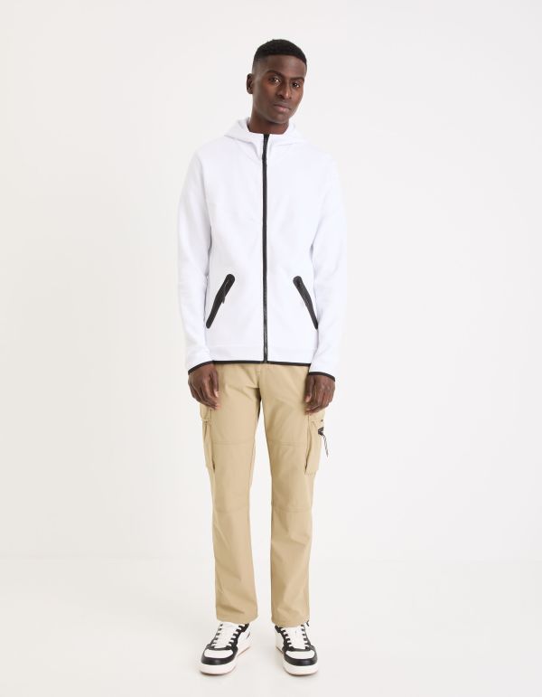 Veste zippée à capuche - blanc