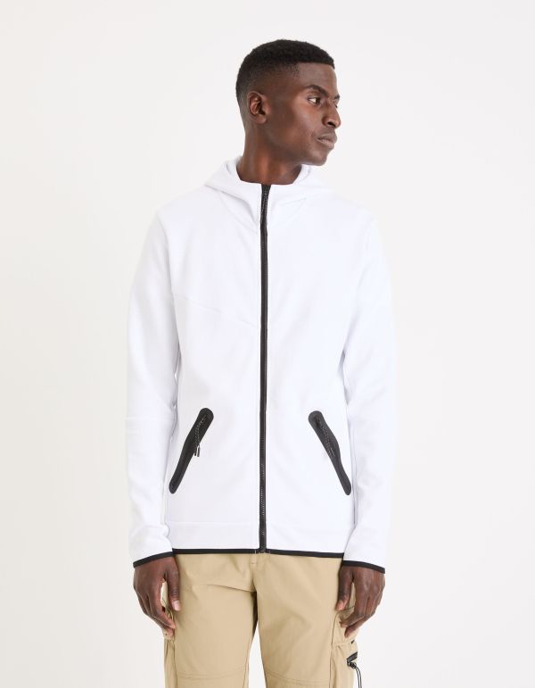 Veste zippée à capuche - blanc