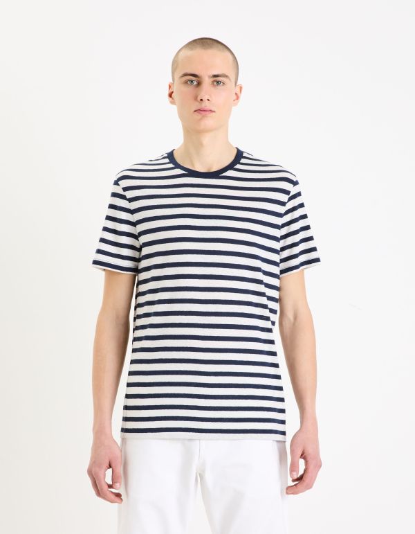 T-shirt rayé - marine