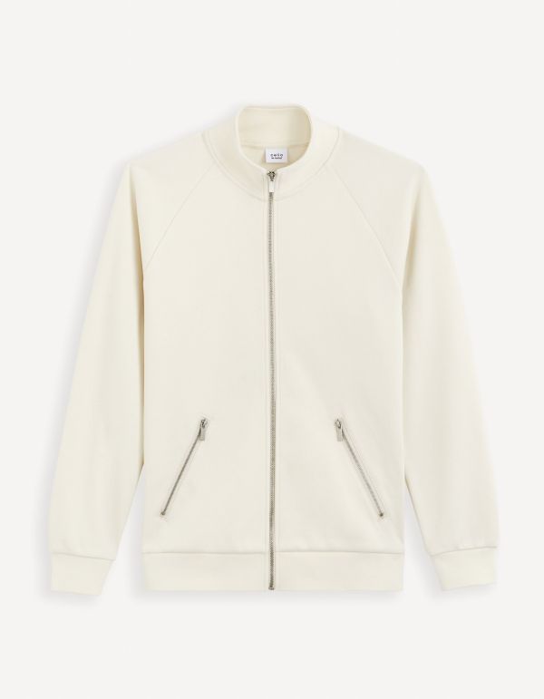 Sweat col rond straight coton mélangé - blanc