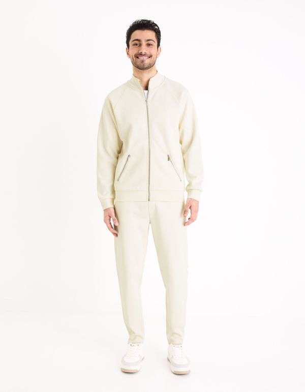 Sweat col rond straight coton mélangé - blanc