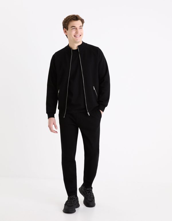 Jogging regular coton mélangé - noir