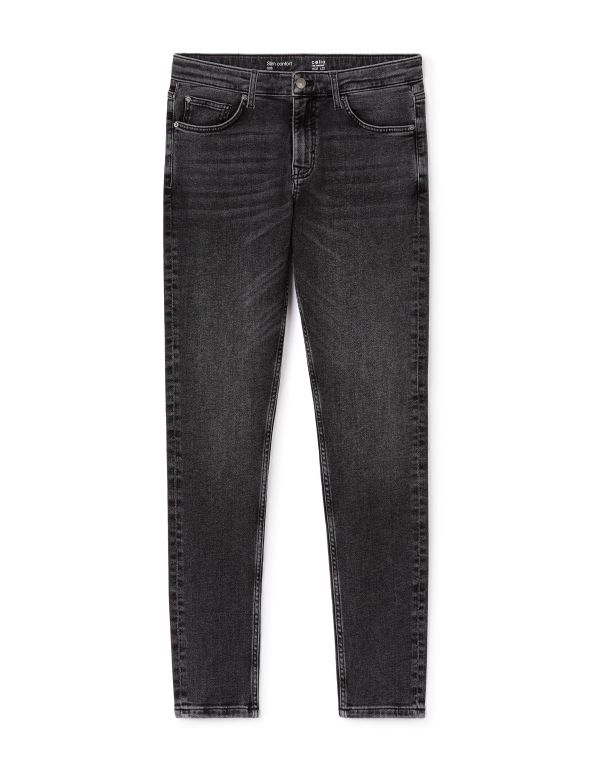Jean slim coton stretch C15 3 longueurs - noir