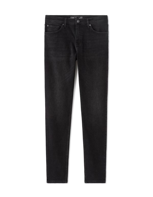 Jean C.25 slim coton stretch - 3 longueurs - noir