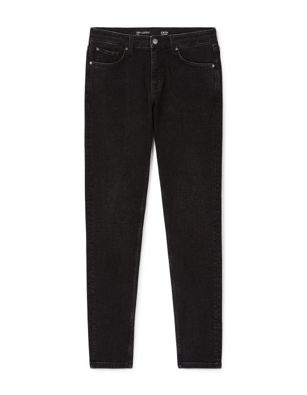 Jean slim coton stretch C15 3 longueurs - noir