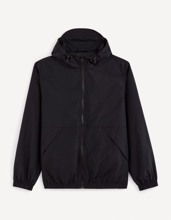 Blouson à capuche coton mélangé - noir
