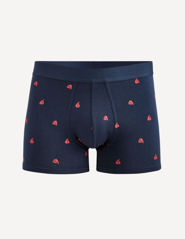 Boxer motifs bateaux en coton stretch - marine