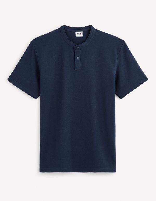 Polo col mao 100% coton - marine