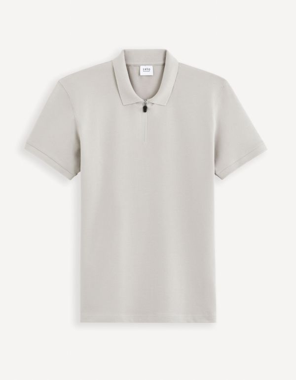 Polo piqué en coton supima stretch - gris