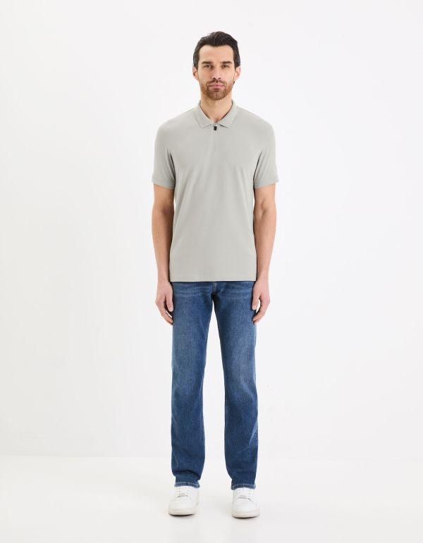 Polo piqué en coton supima stretch - gris