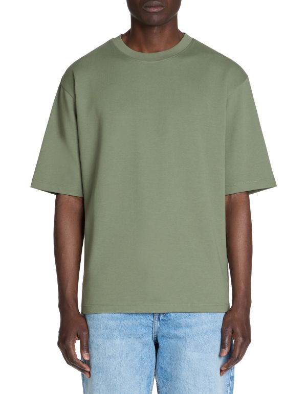 T-shirt infroissable oversize col rond - vert