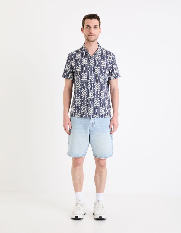 Chemisette regular en coton - marine