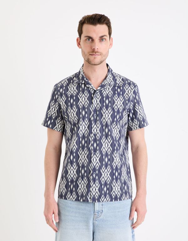 Chemisette regular en coton - marine