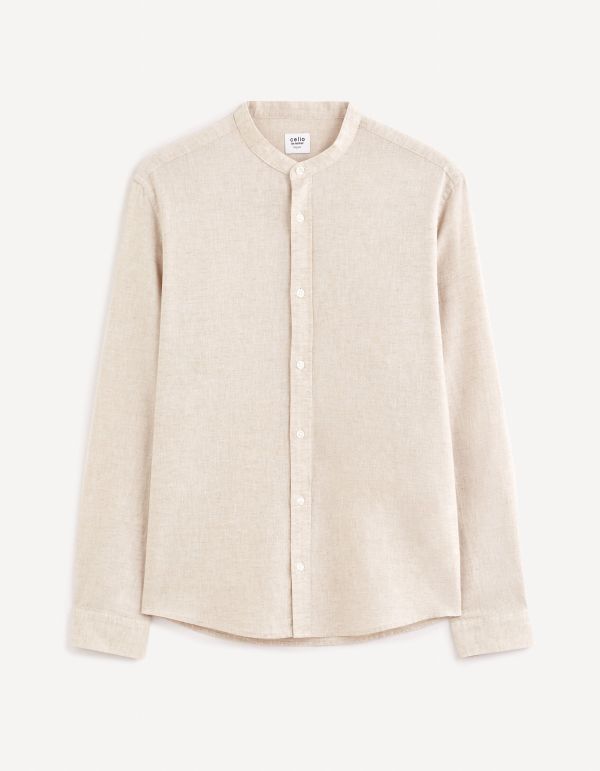 Chemise regular en lin et coton - écru