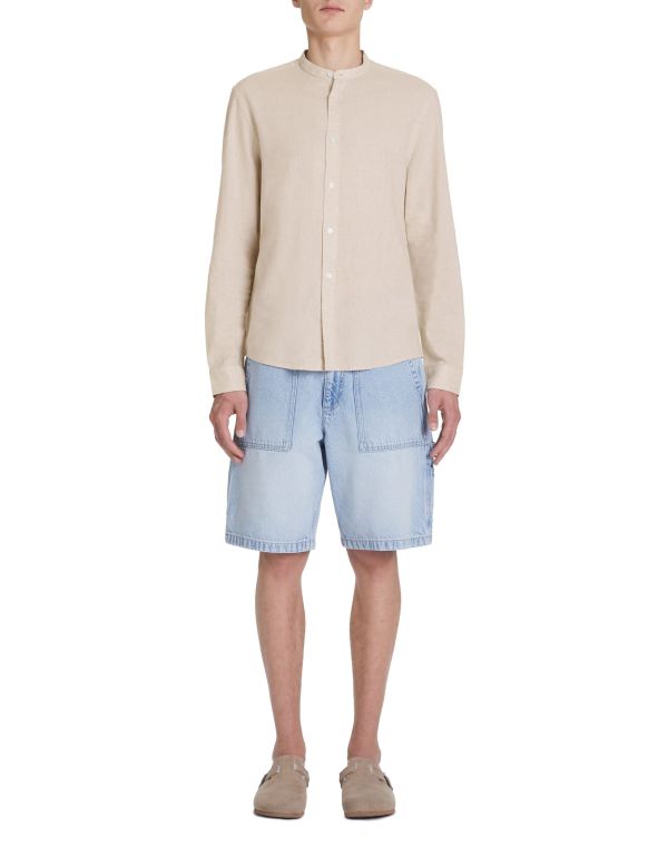 Chemise regular en lin et coton - écru