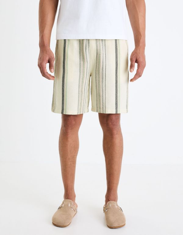 Bermuda rayé - écru
