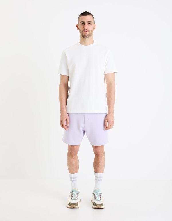 T-shirt boxy col rond - beige