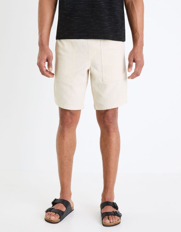 Bermuda jogging en coton - beige