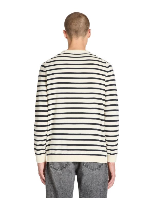 Pull col rond 100% coton - blanc